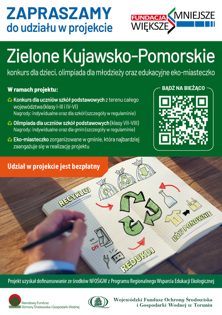 Zielone Kujawsko-Pomorskie – konkurs dla dzieci, olimpiada dla młodzieży i edukacyjne eko-miasteczko
