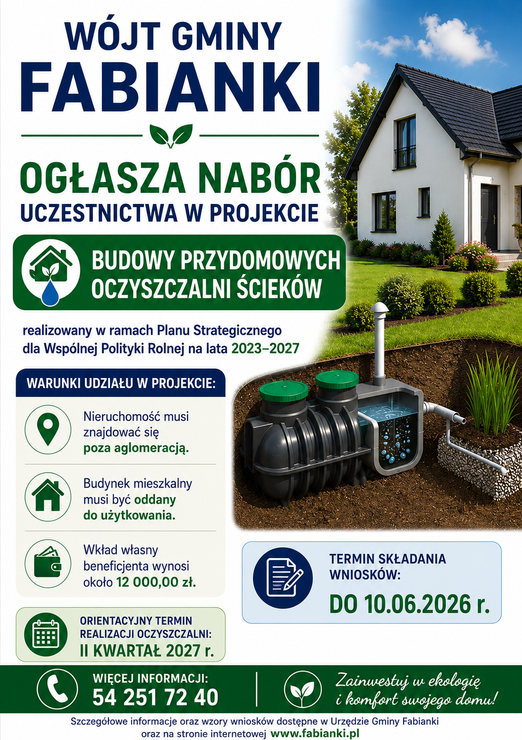 nab&oacute;r uzupełniający uczestnik&oacute;w projektu budowy przydomowych oczyszczalni ściek&oacute;w