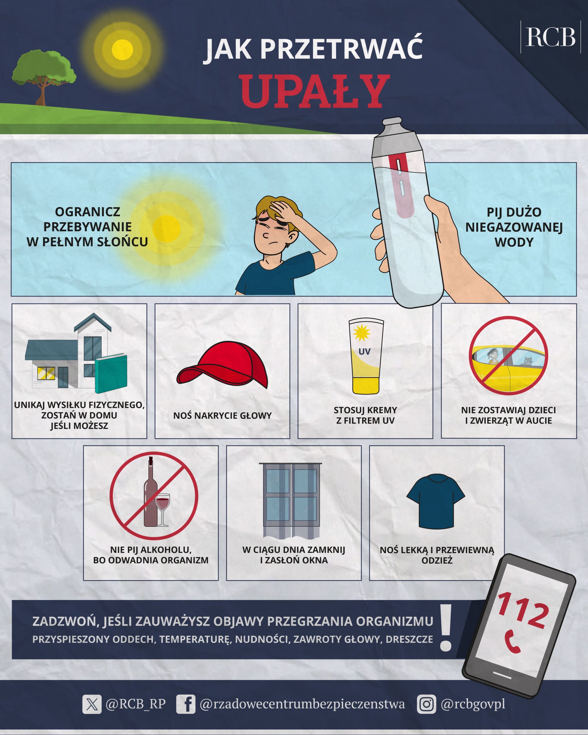 Ulotka dotycząca upał&oacute;w