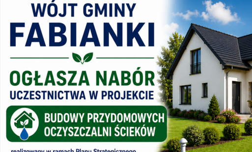 Nabór uzupełniający uczestników projektu budowy przydomowych oczyszczalni ścieków